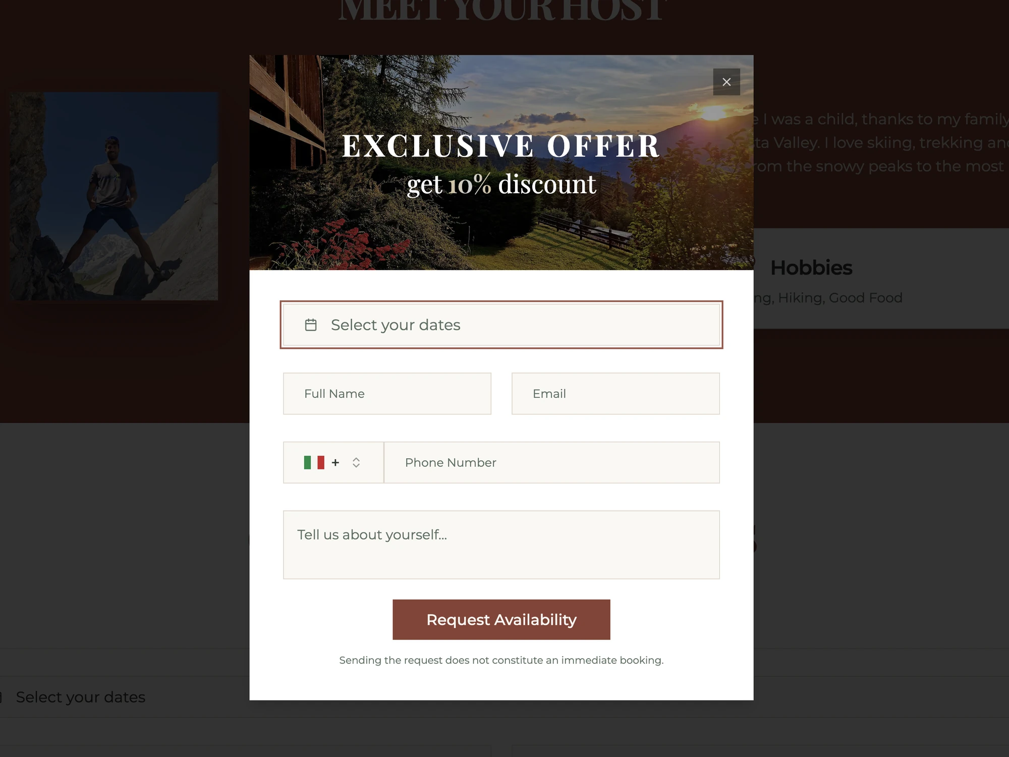 Chalet Grande Cerise Promotional Popup & Upselling Flow
