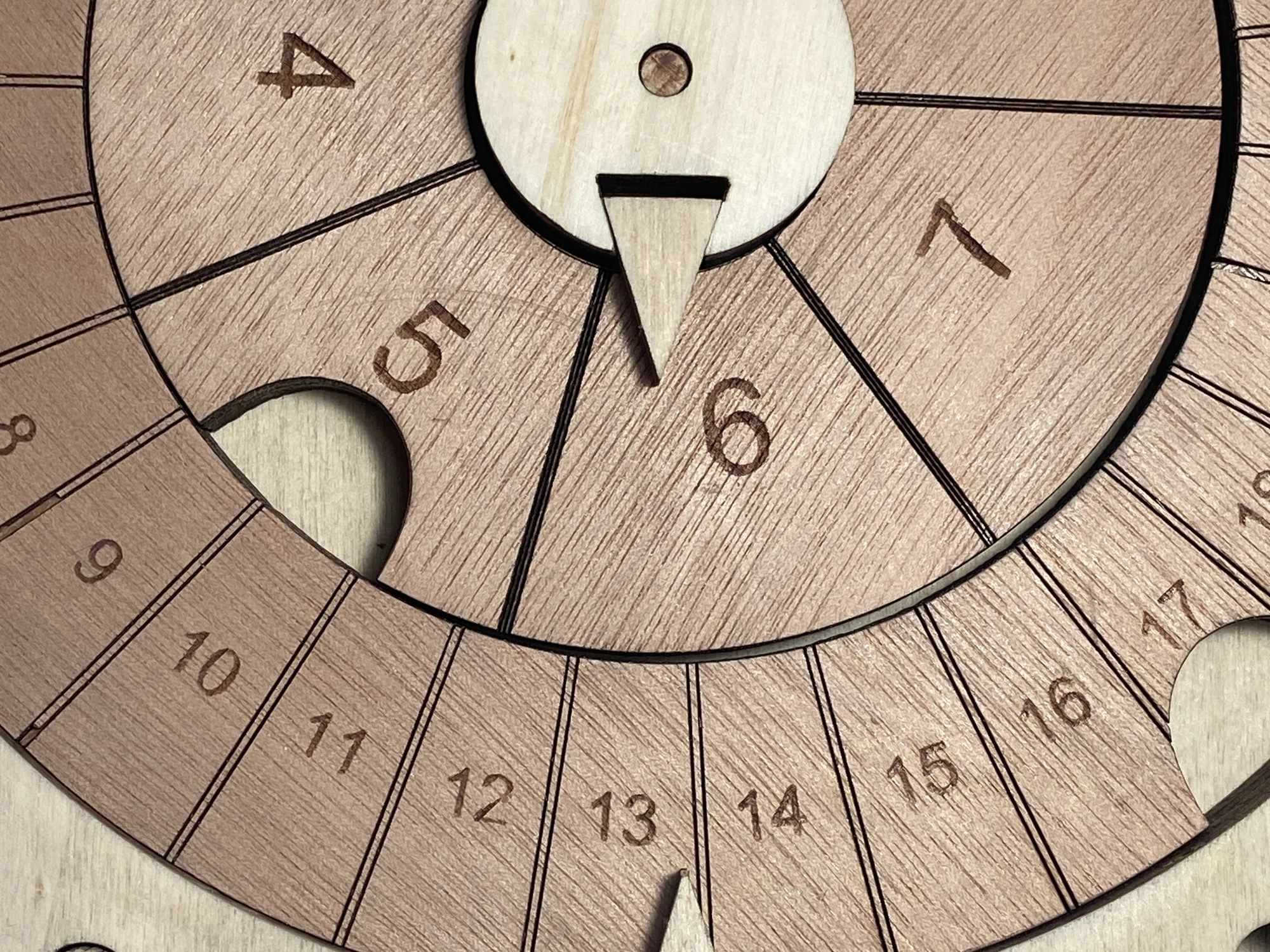 Vivaldi Calendario Concentric Engraved Gears and Typography Detail